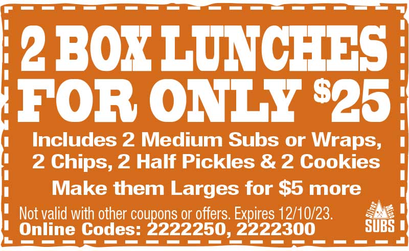 2 Box Lunches for $25